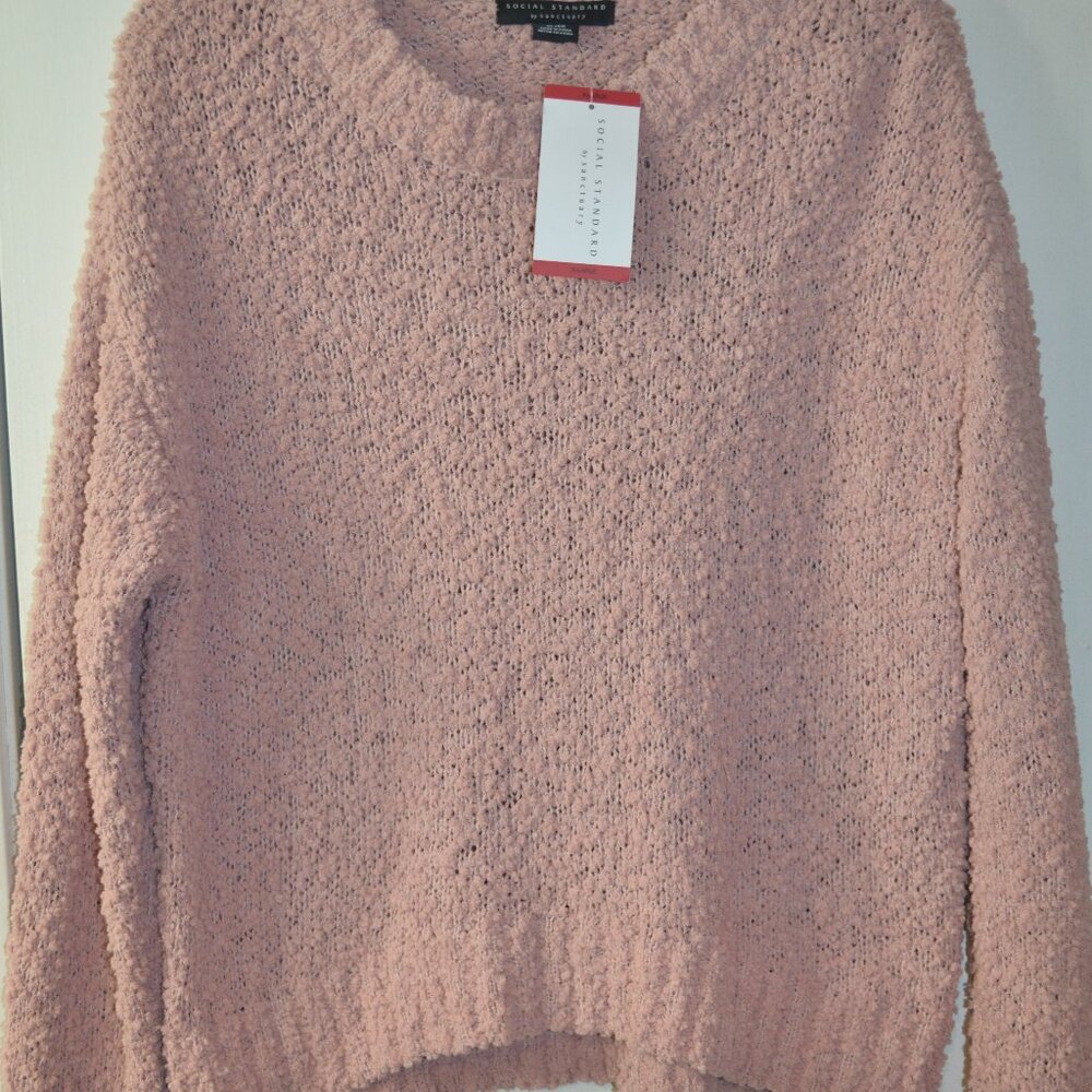 fluffy pink sweater
